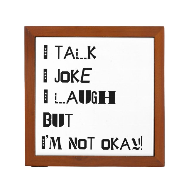 The Weight of Laughter – Mental Health Awareness Desk Organizer (Front)