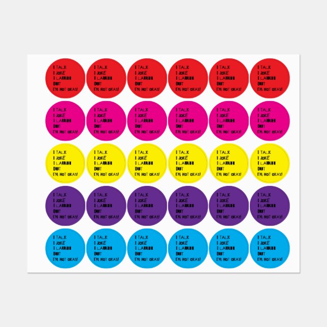The Weight of Laughter – Mental Health Awareness Labels (Sheet)