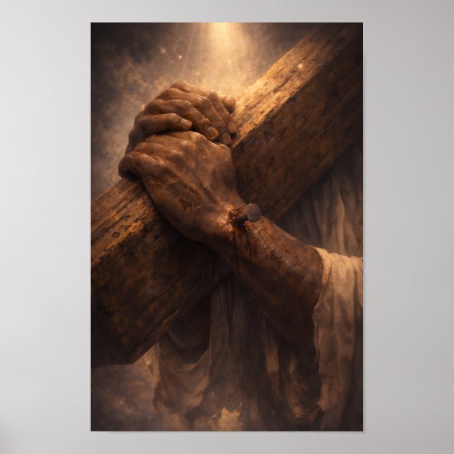 “The Weight of the Cross | Hands of Sacrifice” Poster (Front)