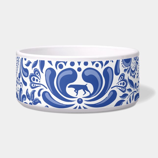 THE WEIMARANER AND THE BEE LARGE PET BOWL (Front)