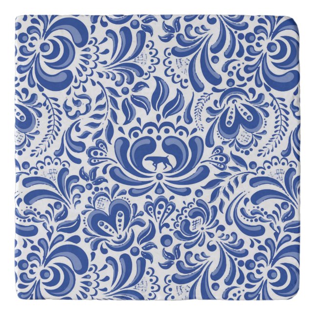 THE WEIMARANER AND THE BEE MARBLE STONE TRIVET (Front)