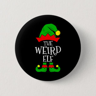 The Weird Elf Funny Matching Family Group Christma Button
