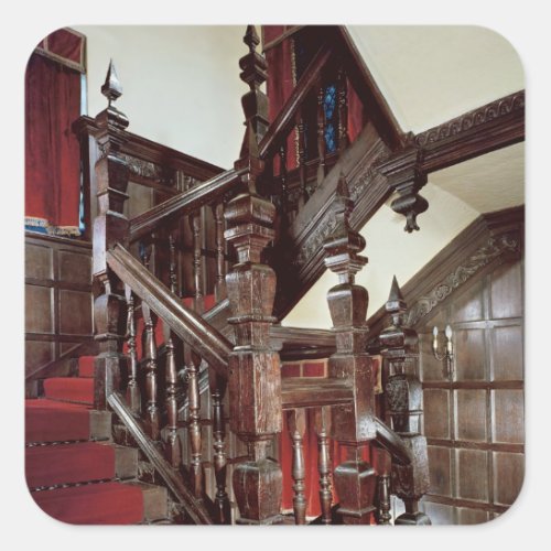 The Well staircase c1600 Square Sticker