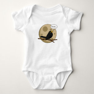 The Werebird - Blackbird Howling at the Moon Comic Baby Bodysuit