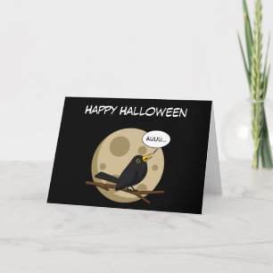 The Werebird - Blackbird Howling at the Moon Comic Card