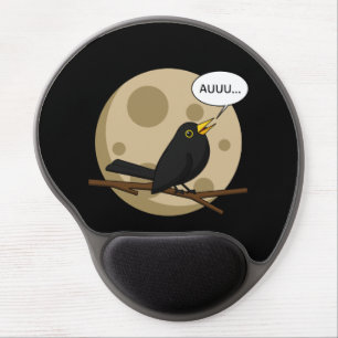 The Werebird - Blackbird Howling at the Moon Comic Gel Mouse Pad