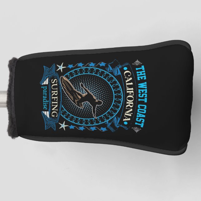 The West Coast California Surfing Golf Head Cover (Front)
