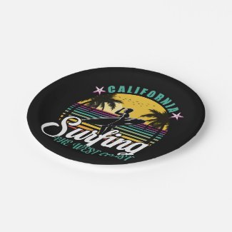 The West Coast - California Surfing Paper Plates