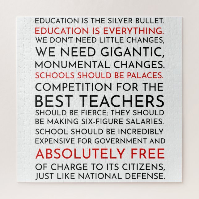 The West Wing Sam Seaborn Education Speech Puzzle (Vertical)