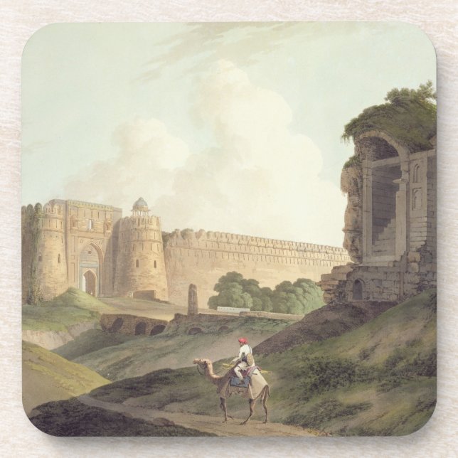 The Western Entrance of Shere Shah's Fort, Delhi, Coaster (Front)