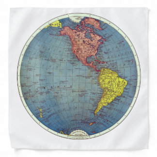 The Western Hemisphere Vintage Map Bandanna