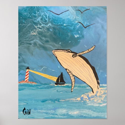 THE WHALE AND THE LIGHTHOUSE POSTER