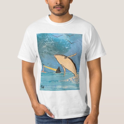 THE WHALE AND THE LIGHTHOUSE T_Shirt