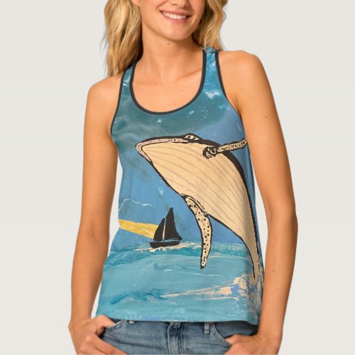 THE WHALE AND THE LIGHTHOUSE TANK TOP