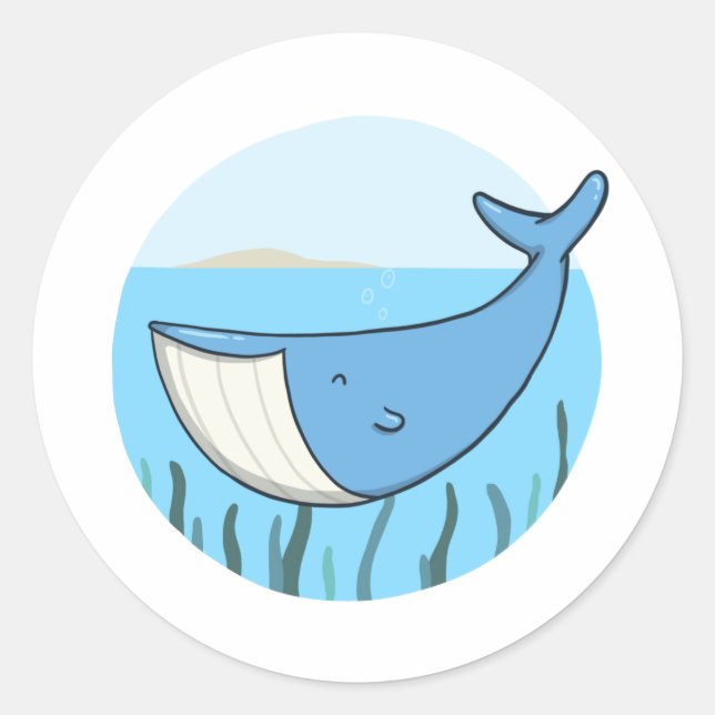 The Whale Classic Round Sticker (Front)