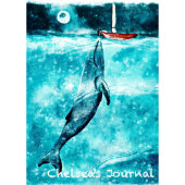 The Whale ~ Personalized Notebook Journal (Front with Text)