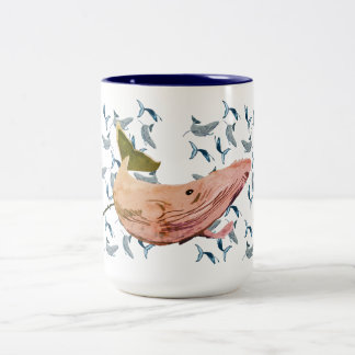 The Whale Swim Two-Tone Coffee Mug