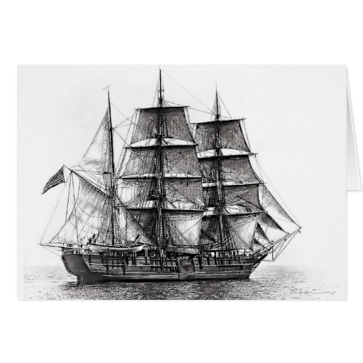 The Whaler Charles W. Morgan Greeting Card | Zazzle