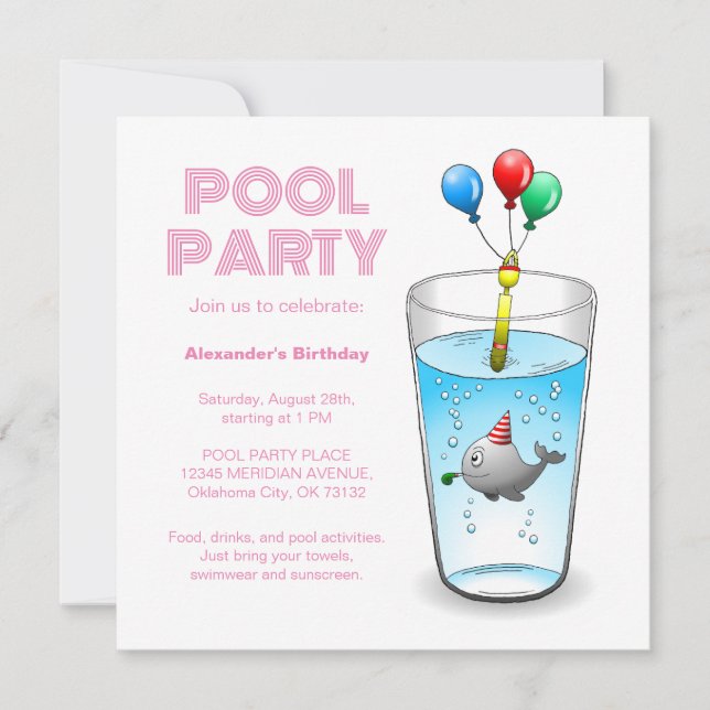 The Whale's Birthday Party Invitation (Front)
