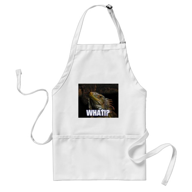 The What!? Iguana Adult Apron (Front)