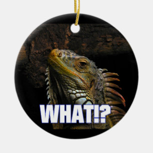 The What!? Iguana Ceramic Ornament
