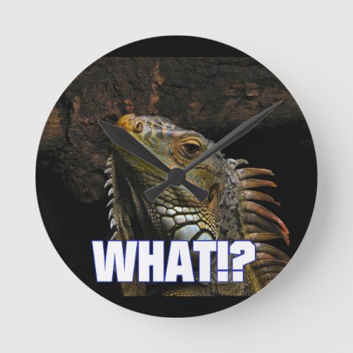 The What Iguana Round Clock