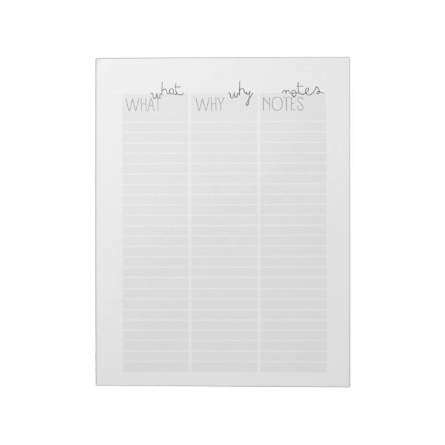 The What? Notes? Why? Fun Notepad (Rotated)