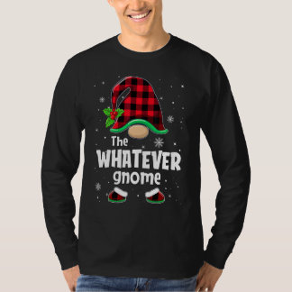 The Whatever Gnome Buffalo Plaid Christmas Matchin T-Shirt