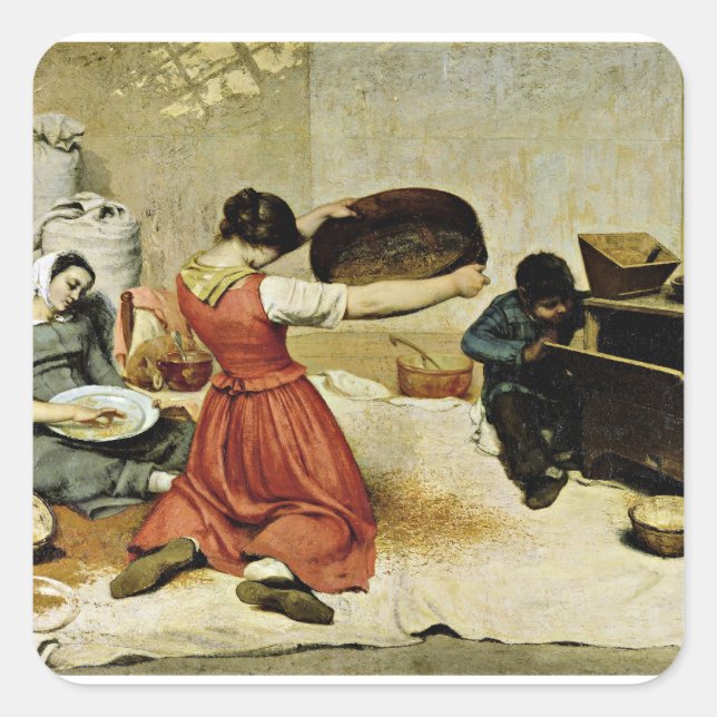 The Wheat Sifters, fine art, Square Sticker (Front)