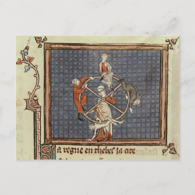 The Wheel of Fortune, from Ovide Moralise Postcard (Front)