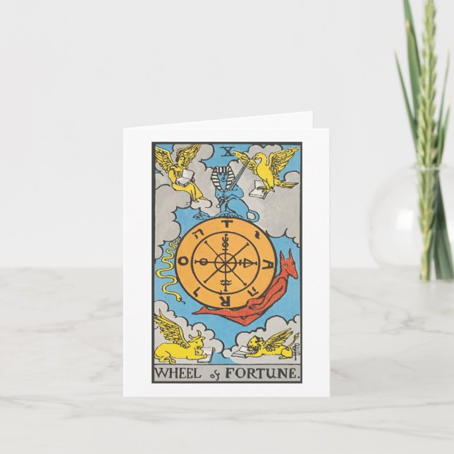 The Wheel of Fortune tarot - Rider Waite Smith Card (Front)