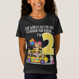 The Wheels On The Bus 2nd Birthday 2 Yrs Old Famil T-Shirt