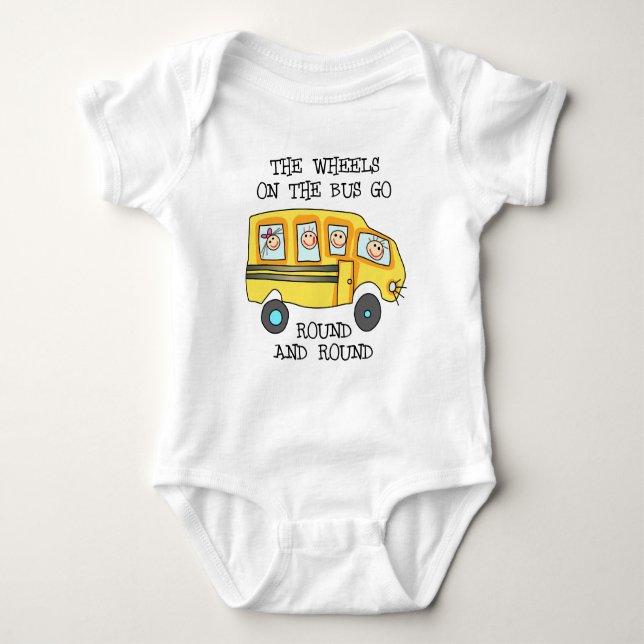 The Wheels On the Bus Baby Bodysuit (Front)