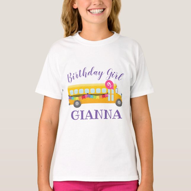 The Wheels On the Bus Birthday  T-Shirt (Front)