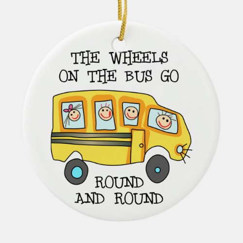 The Wheels On the Bus Ceramic Ornament