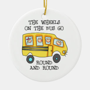 THE WHEELS ON THE BUS CERAMIC ORNAMENT