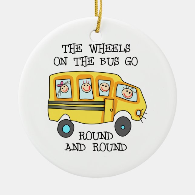 THE WHEELS ON THE BUS CERAMIC ORNAMENT (Front)