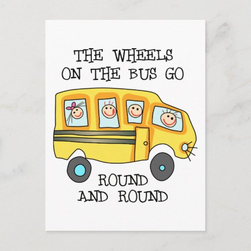 The Wheels On the Bus Postcard