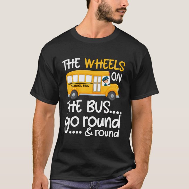 The Wheels On The Bus Toddler Kids Back To School T-Shirt (Front)