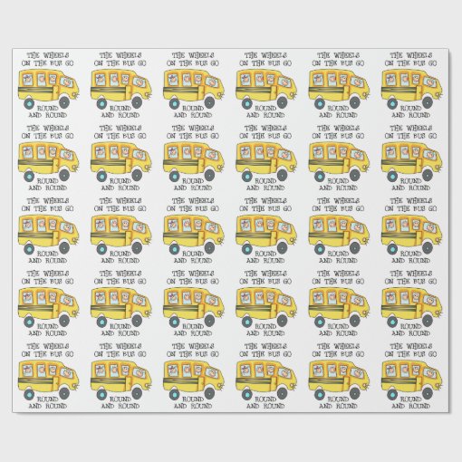 The Wheels On the Bus Wrapping Paper | Zazzle