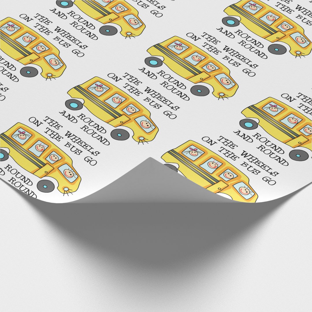 The Wheels On the Bus Wrapping Paper | Zazzle