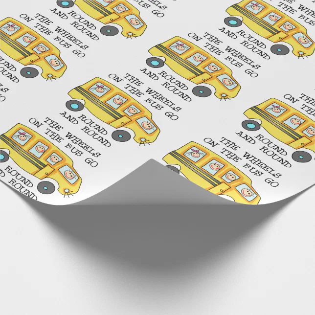 The Wheels On the Bus Wrapping Paper | Zazzle