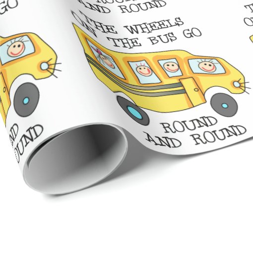 The Wheels On the Bus Wrapping Paper | Zazzle