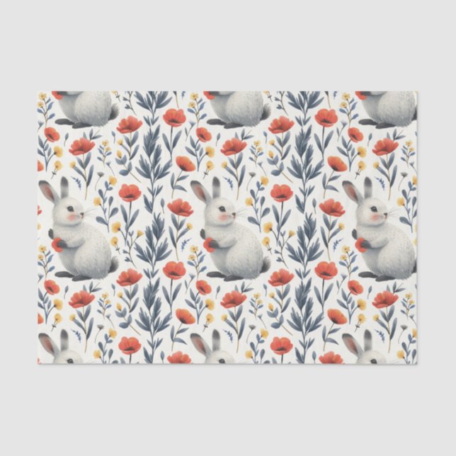 The Whimsical Bunny Meadow Easter Brunch Tissue Paper (Front)