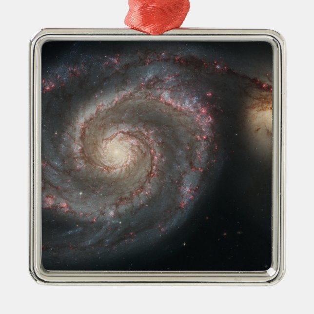 The whirlpool galaxy (M51) and companion galaxy Metal Ornament (Front)