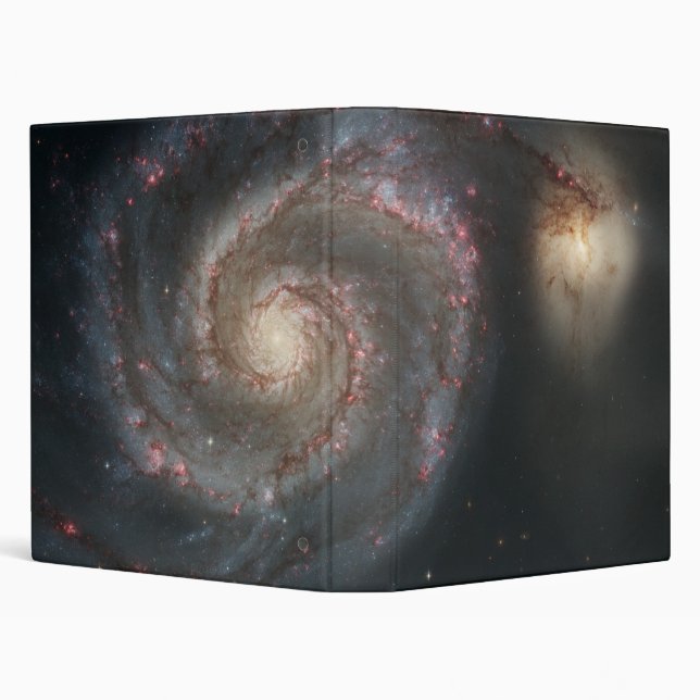 The Whirlpool Galaxy M51 & Companion in Space 3 Ring Binder (Background)