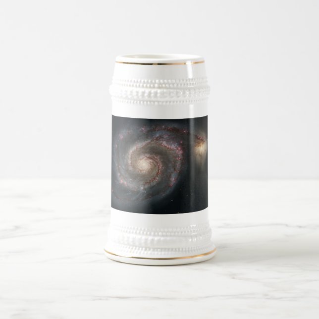 The Whirlpool Galaxy M51 & Companion in Space Beer Stein (Center)
