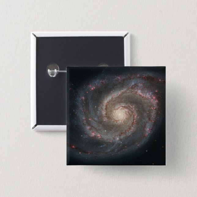 The Whirlpool Galaxy M51 & Companion in Space Button (Front & Back)