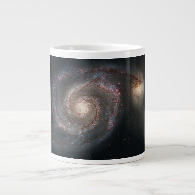 The Whirlpool Galaxy M51 & Companion in Space Giant Coffee Mug (Front)