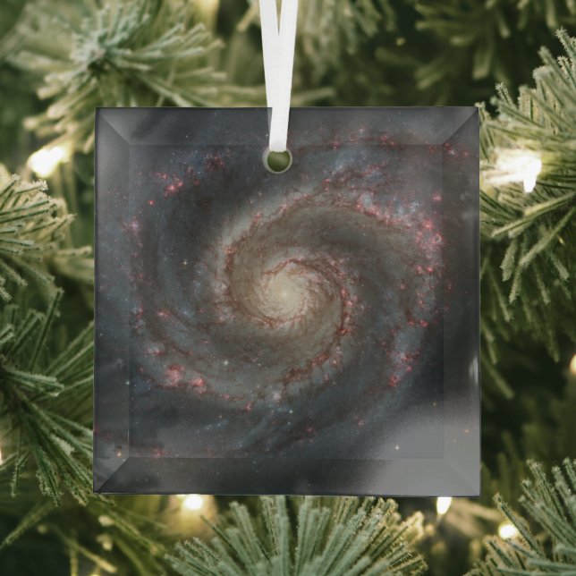 The Whirlpool Galaxy M51 & Companion in Space Glass Ornament (Insitu)
